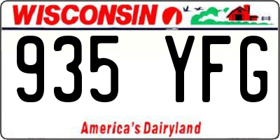 WI license plate 935YFG
