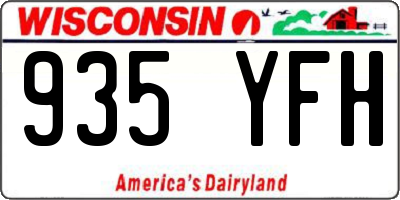 WI license plate 935YFH