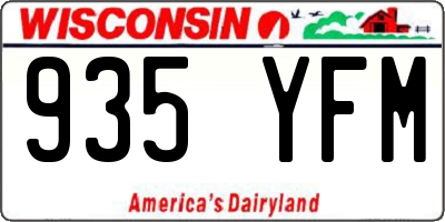 WI license plate 935YFM