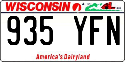 WI license plate 935YFN