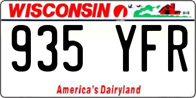 WI license plate 935YFR