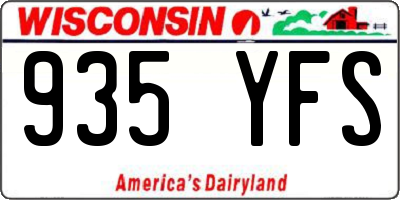 WI license plate 935YFS