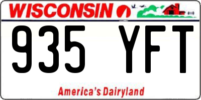 WI license plate 935YFT