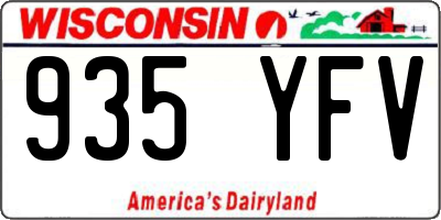 WI license plate 935YFV