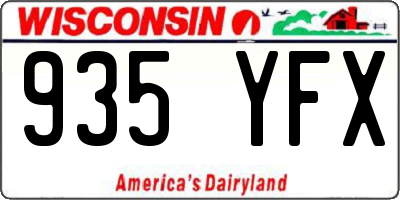 WI license plate 935YFX
