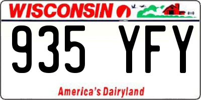 WI license plate 935YFY