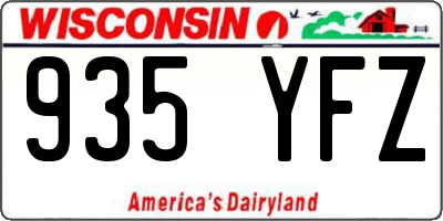 WI license plate 935YFZ