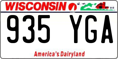 WI license plate 935YGA