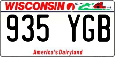 WI license plate 935YGB