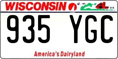 WI license plate 935YGC