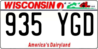 WI license plate 935YGD