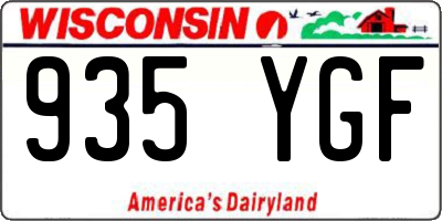 WI license plate 935YGF