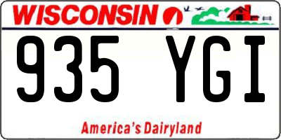 WI license plate 935YGI