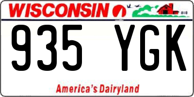 WI license plate 935YGK