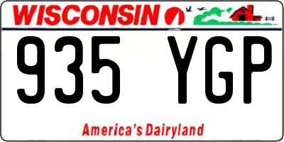WI license plate 935YGP