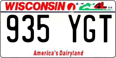 WI license plate 935YGT
