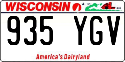 WI license plate 935YGV