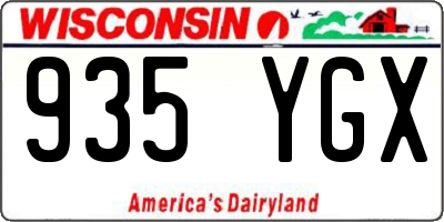 WI license plate 935YGX