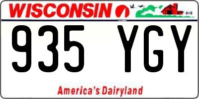 WI license plate 935YGY