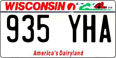 WI license plate 935YHA