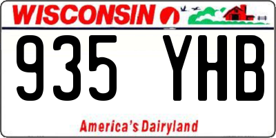 WI license plate 935YHB