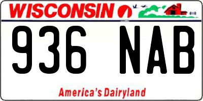 WI license plate 936NAB