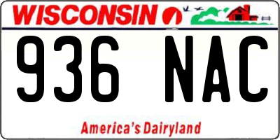 WI license plate 936NAC