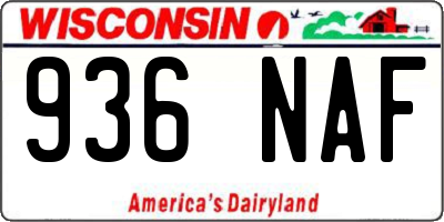 WI license plate 936NAF