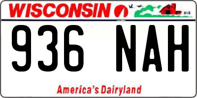 WI license plate 936NAH