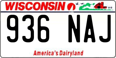 WI license plate 936NAJ