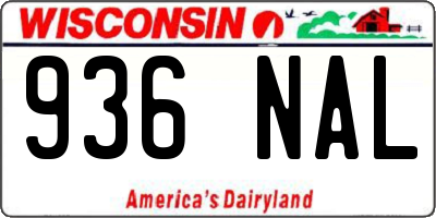 WI license plate 936NAL