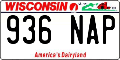 WI license plate 936NAP