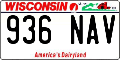WI license plate 936NAV
