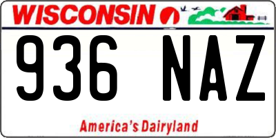 WI license plate 936NAZ