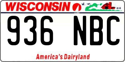 WI license plate 936NBC