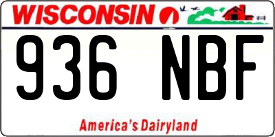 WI license plate 936NBF
