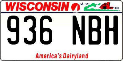 WI license plate 936NBH