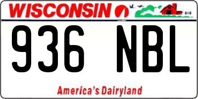 WI license plate 936NBL