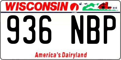 WI license plate 936NBP