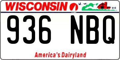 WI license plate 936NBQ