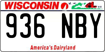 WI license plate 936NBY