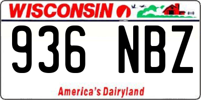 WI license plate 936NBZ