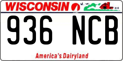 WI license plate 936NCB