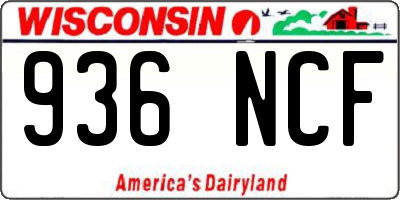 WI license plate 936NCF