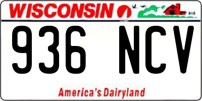 WI license plate 936NCV