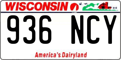 WI license plate 936NCY