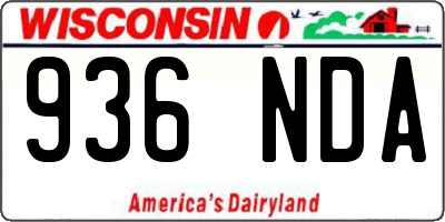 WI license plate 936NDA