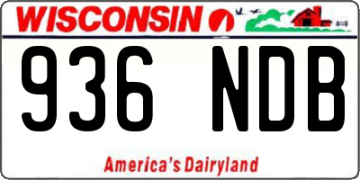 WI license plate 936NDB
