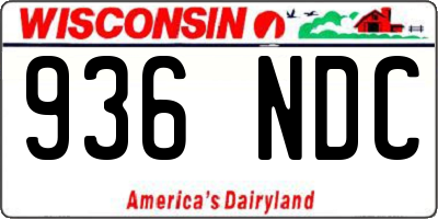 WI license plate 936NDC