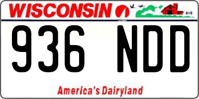 WI license plate 936NDD
